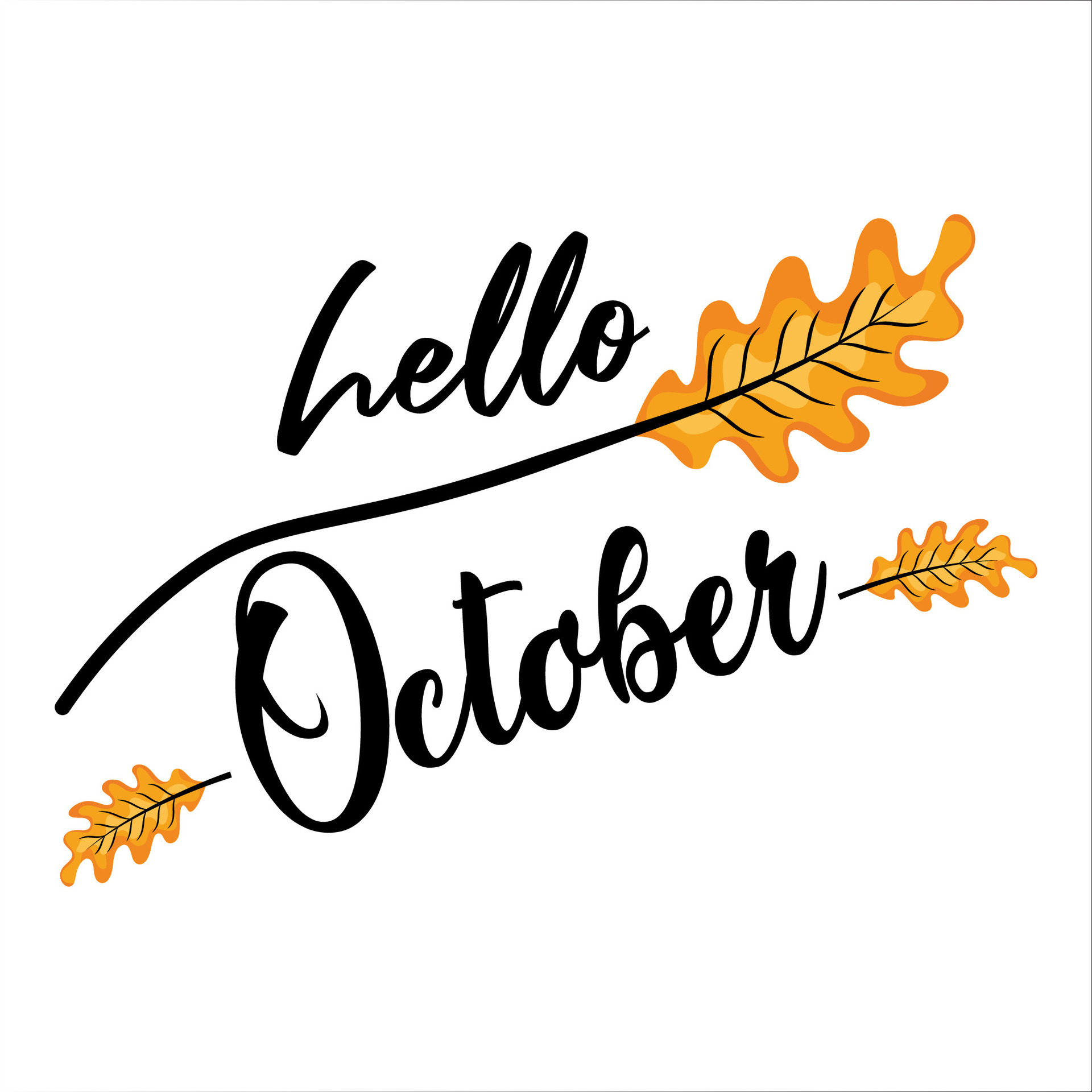 hello October with autumn vibe. october vector illustration