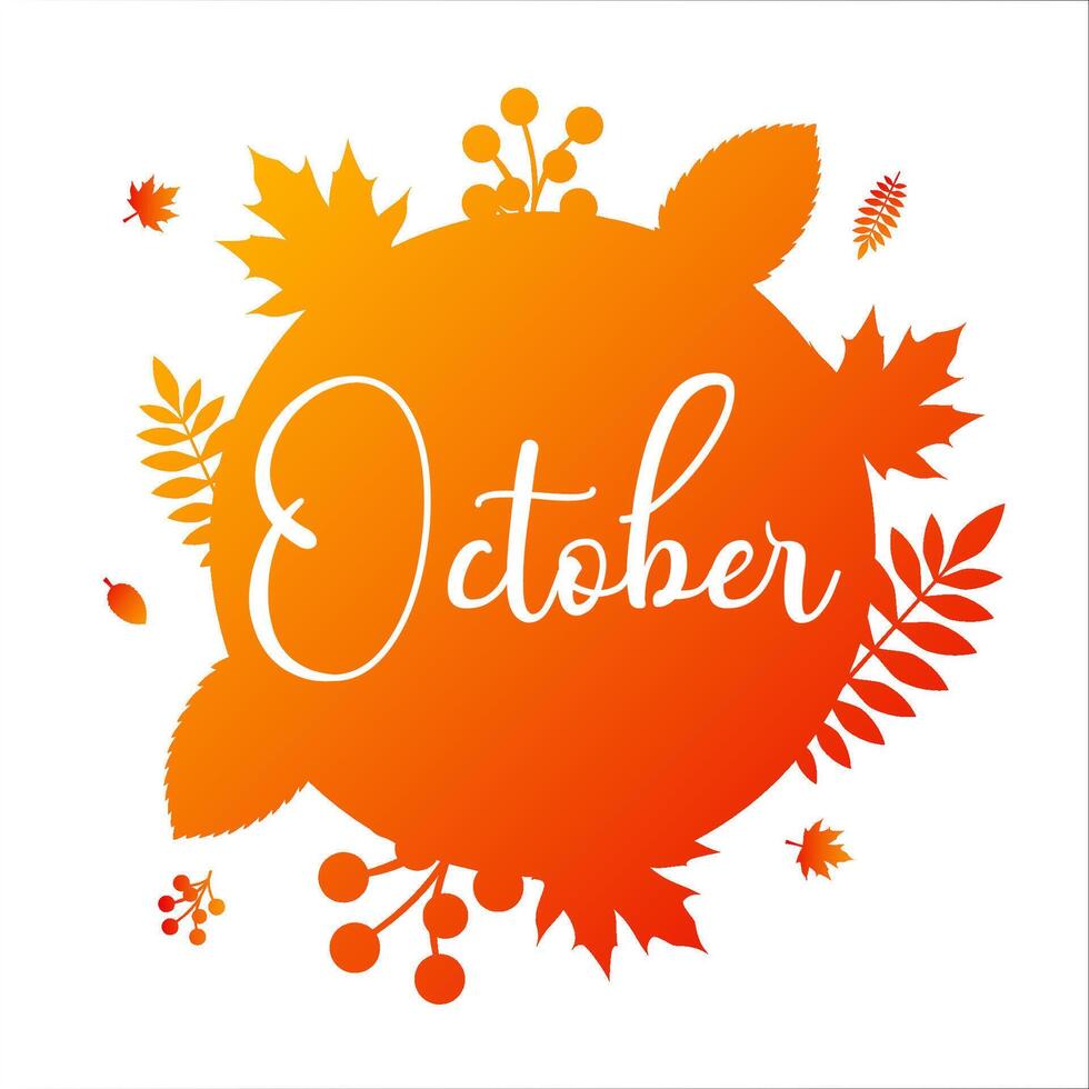 hello October with autumn vibe. october vector illustration