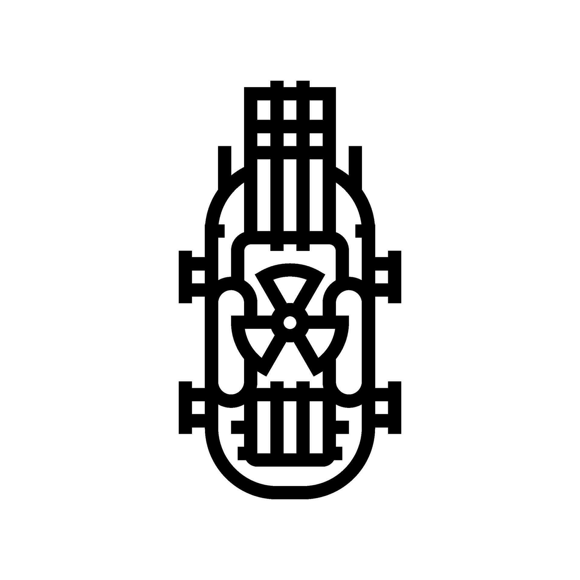 small modular nuclear reactor future technology line icon vector ...