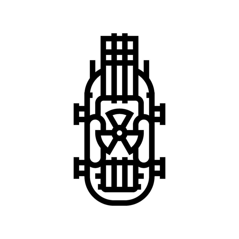 small modular nuclear reactor future technology line icon vector illustration