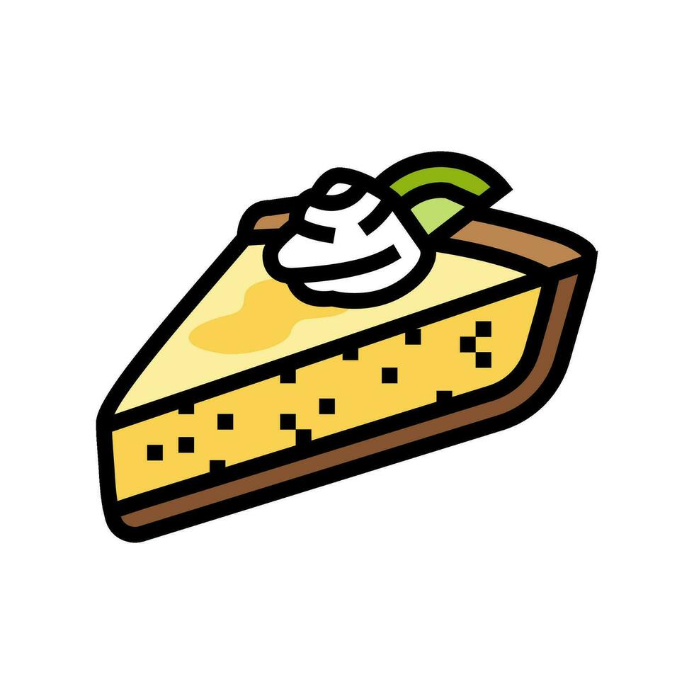 key lime pie slice sweet food color icon vector illustration