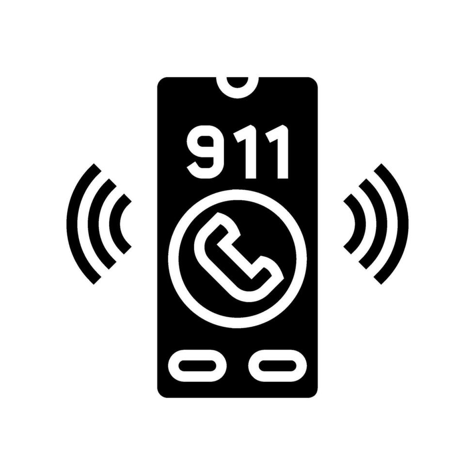 emergencia teléfono alerta glifo icono vector ilustración