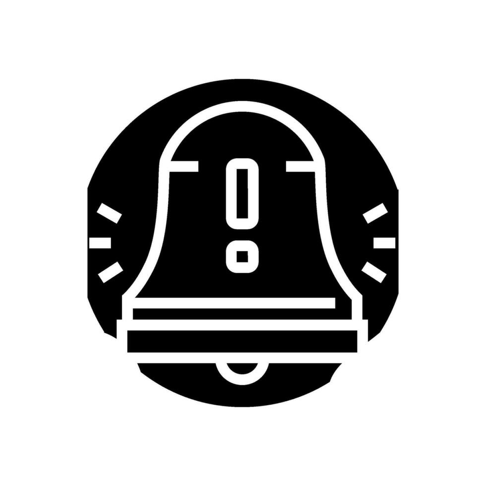 notification bell alert glyph icon vector illustration