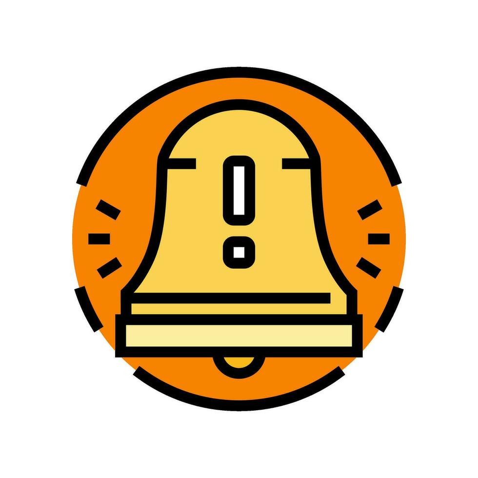 notification bell alert color icon vector illustration