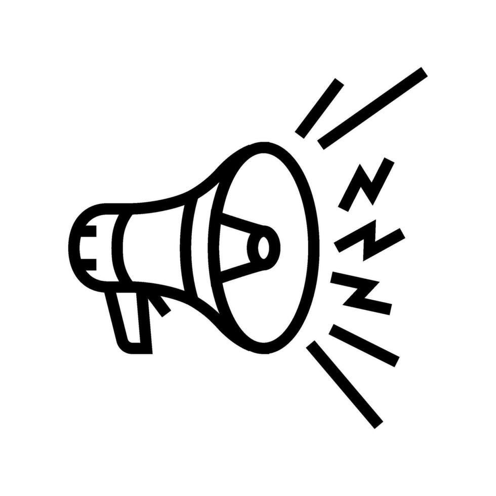 megaphone alert line icon vector illustration