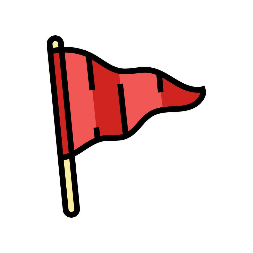 red flag alert color icon vector illustration