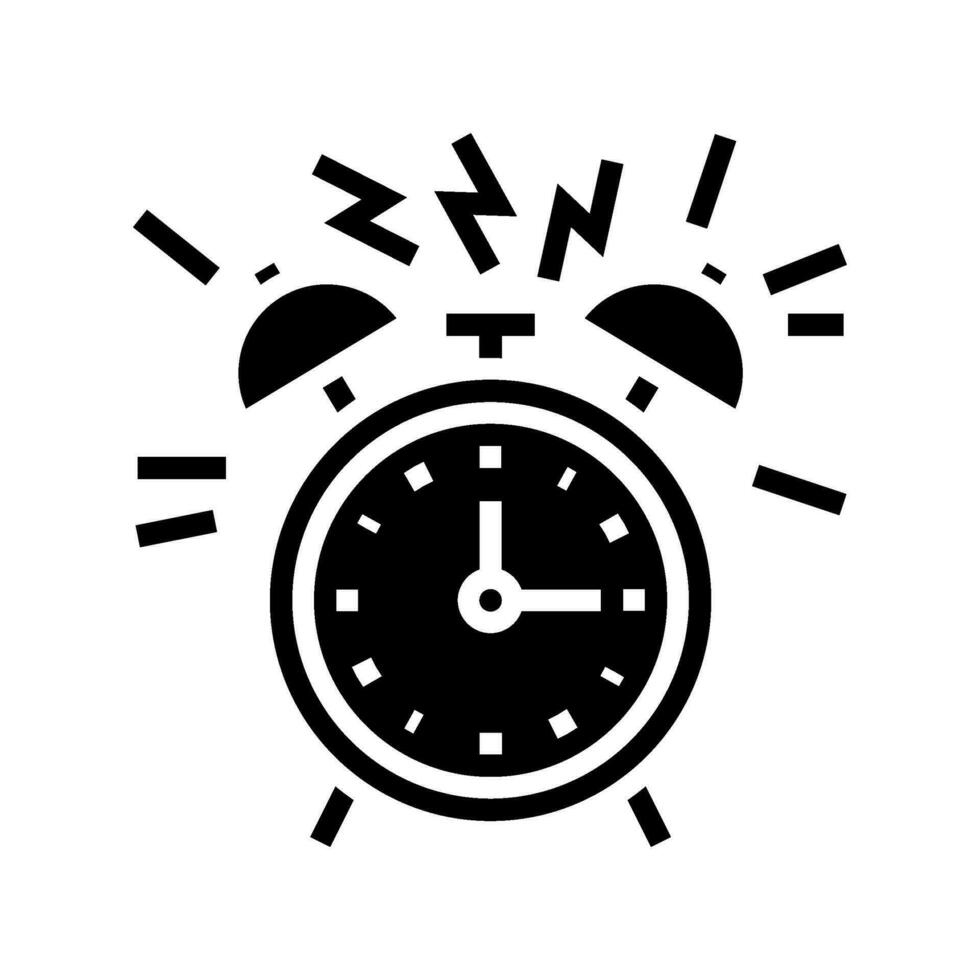 alarm clock alert glyph icon vector illustration