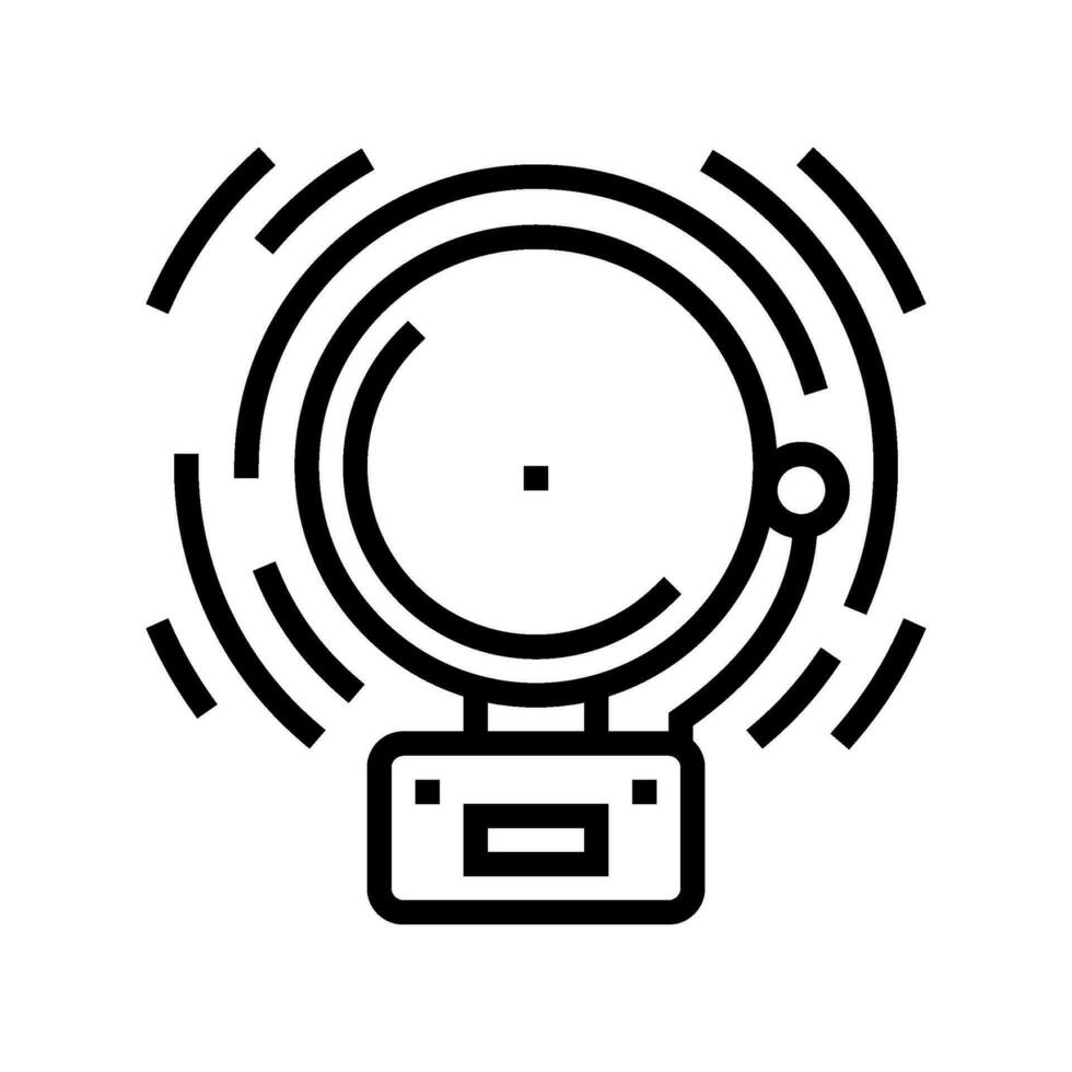 alarm bell alert line icon vector illustration