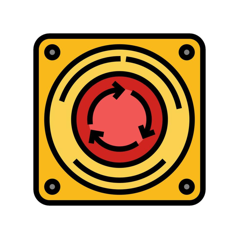 emergency stop button alert color icon vector illustration