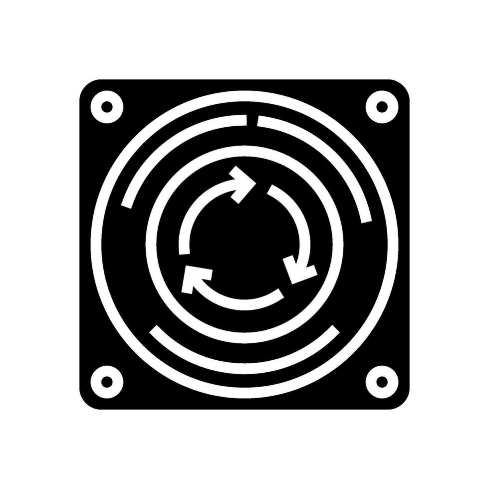 emergency stop button alert glyph icon vector illustration