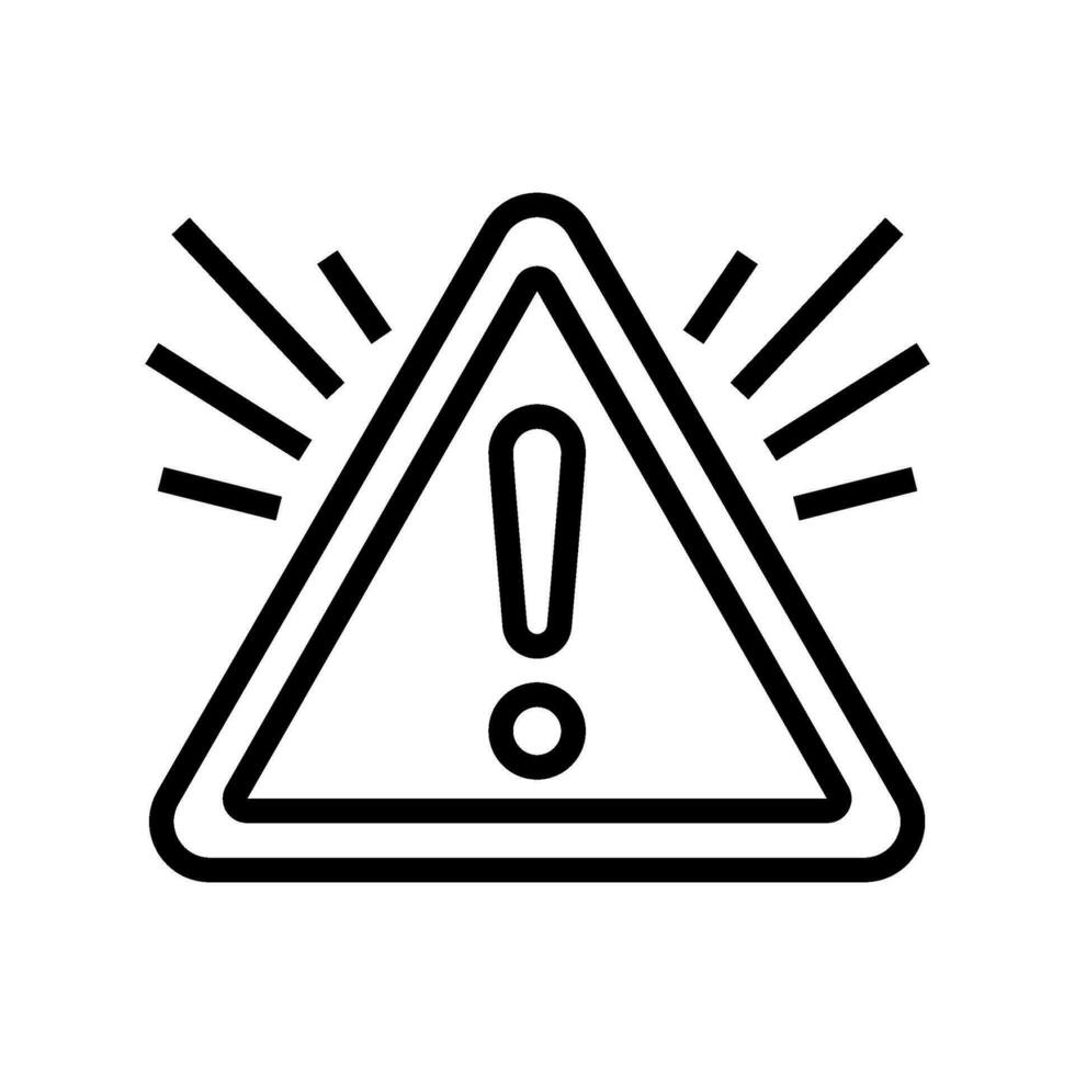 caution alert line icon vector illustration