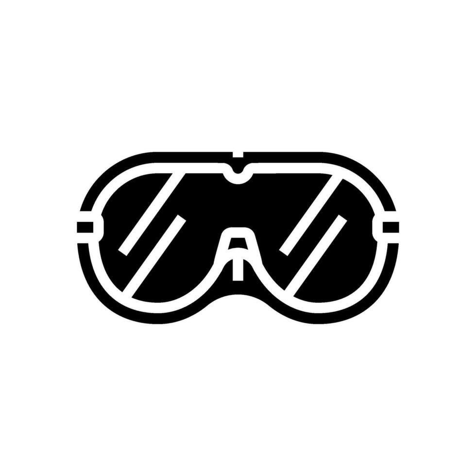 la seguridad gafas de protección ingeniero glifo icono vector ilustración