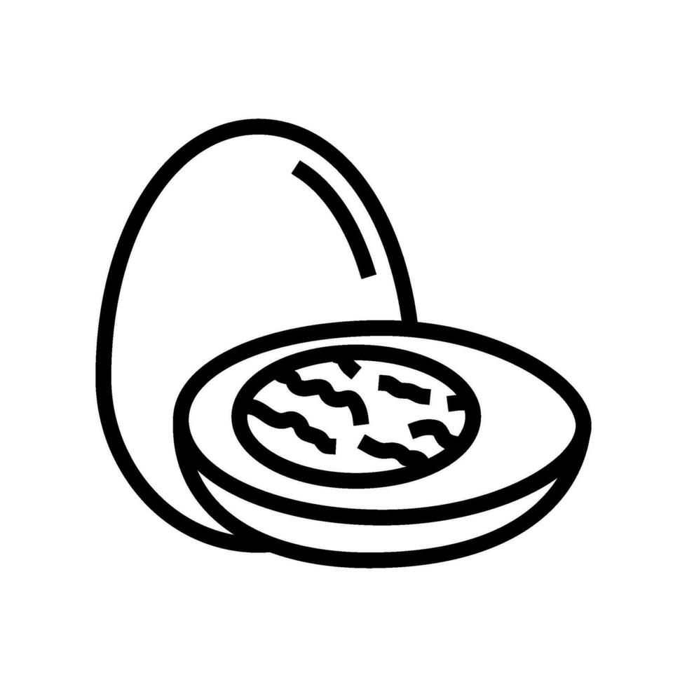 boiled egg cut hen line icon vector illustration