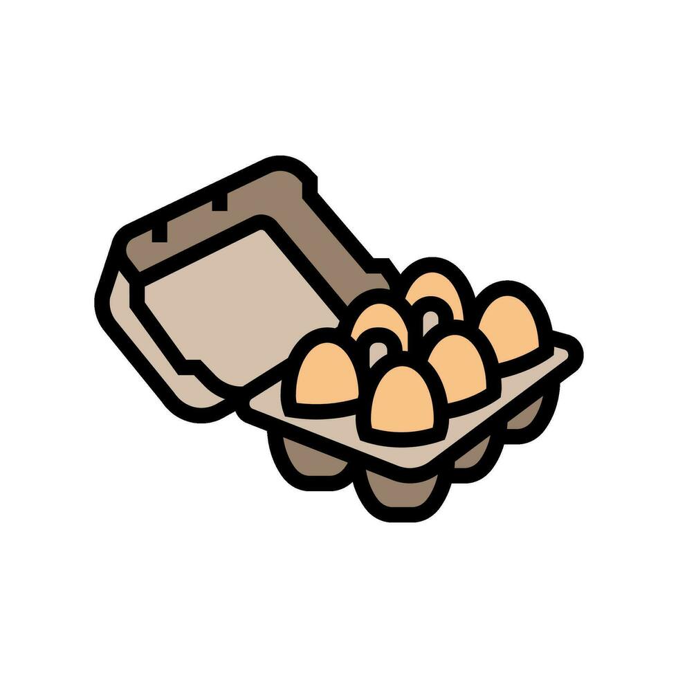 huevo caja gallina color icono vector ilustración