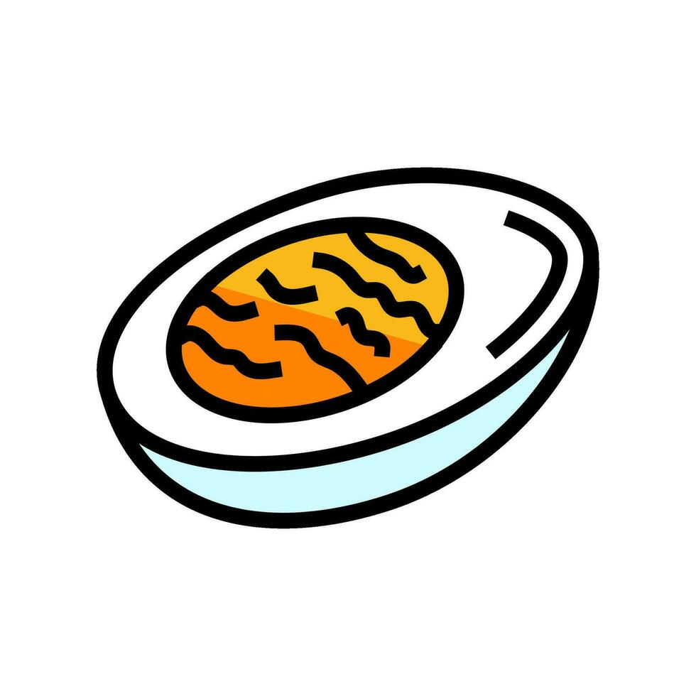 boiled egg chicken color icon vector illustration