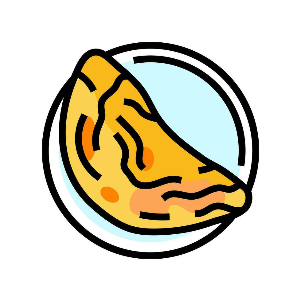 omelette egg color icon vector illustration