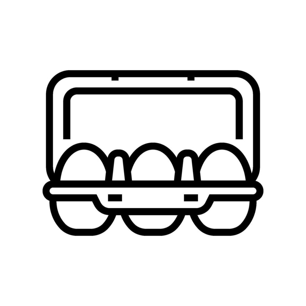 egg box chicken line icon vector illustration