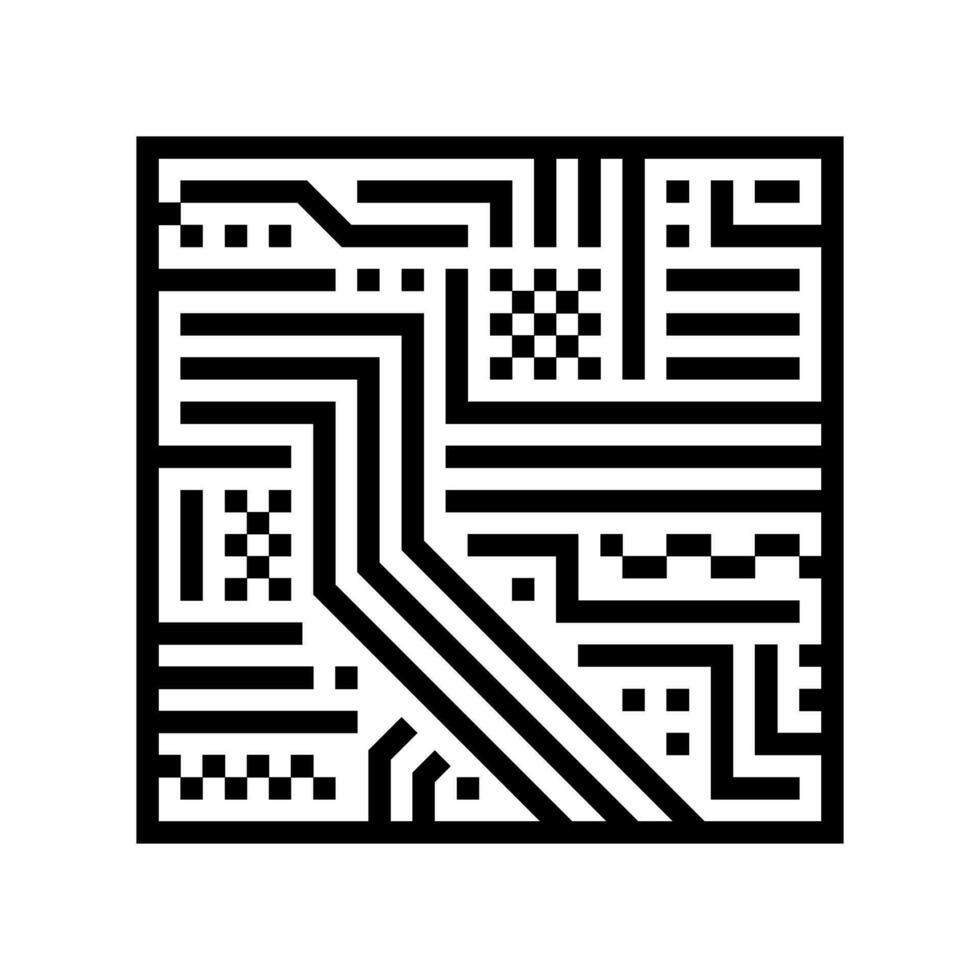 circuit board electrical engineer line icon vector illustration