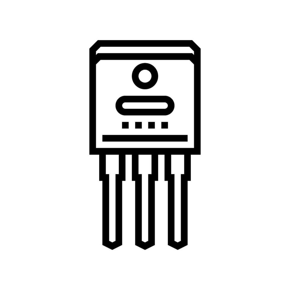 transistor eléctrico ingeniero línea icono vector ilustración