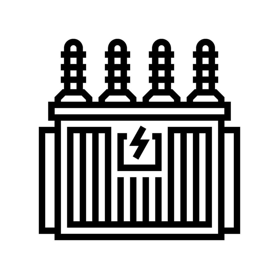 electrical substation electrical engineer line icon vector illustration