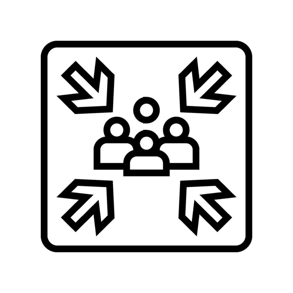 fire assembly point emergency line icon vector illustration 26819770