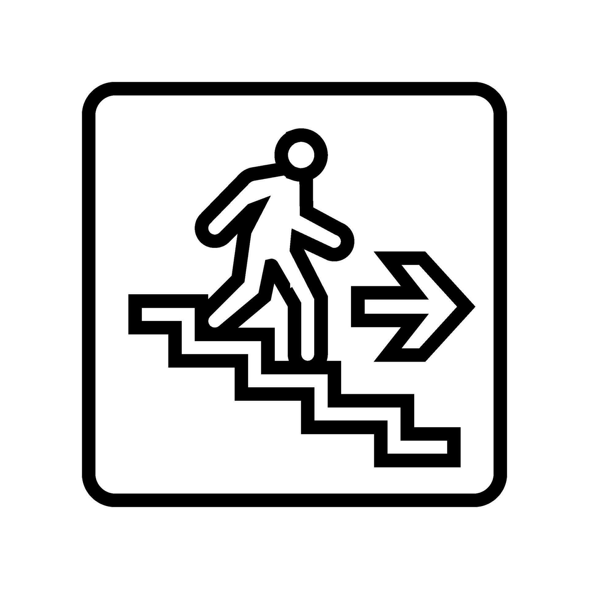 stairway up evacuation emergency line icon vector illustration 26819784