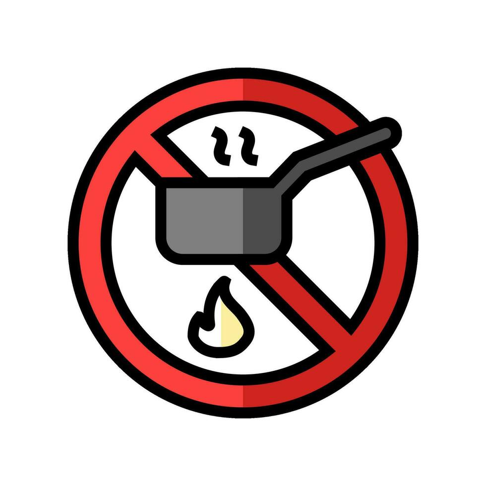 No Cocinando emergencia color icono vector ilustración