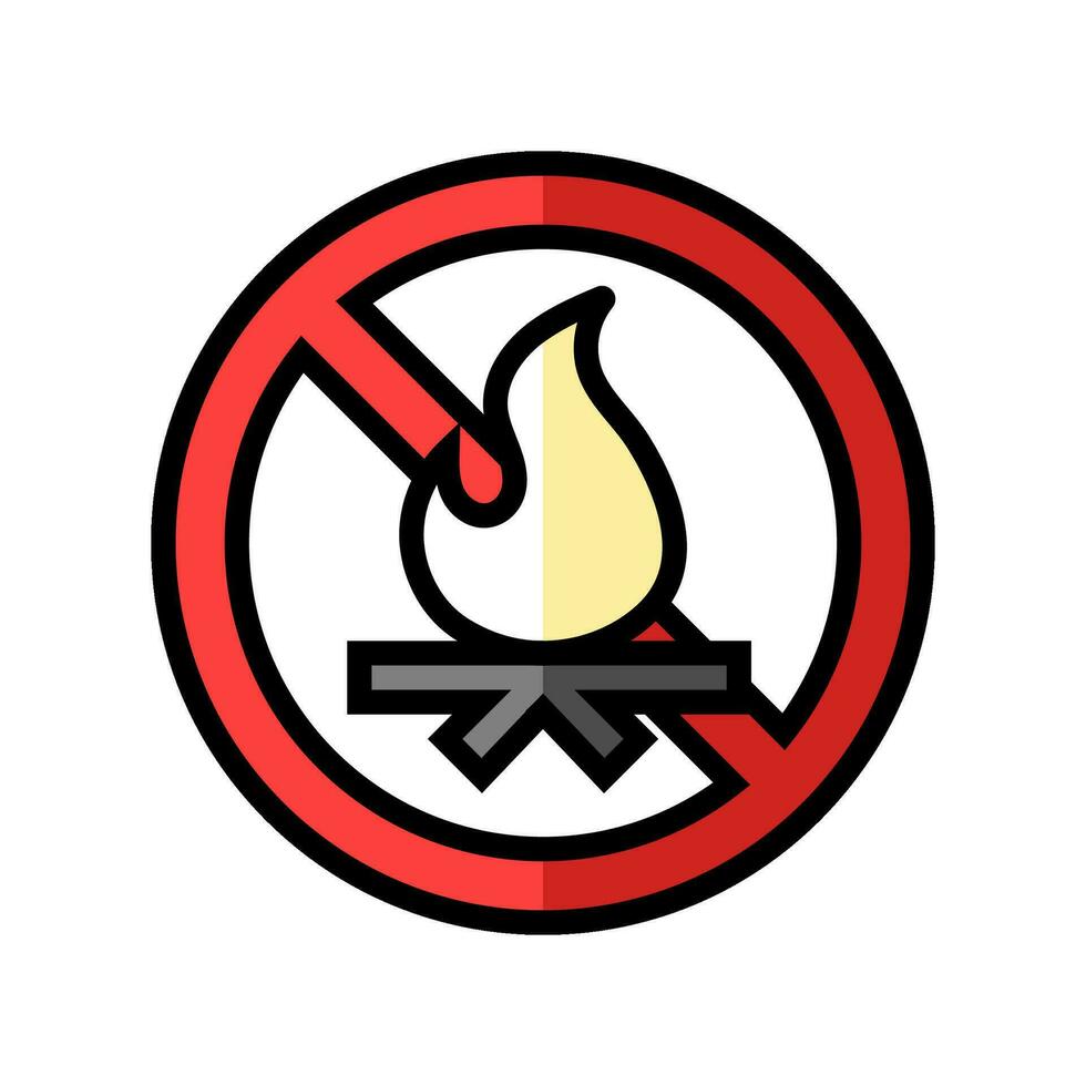 No fogatas emergencia color icono vector ilustración