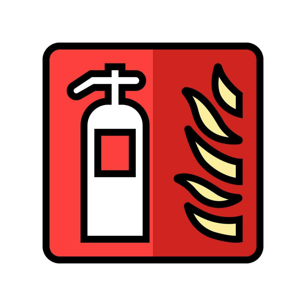 fuego extintor color icono vector ilustración