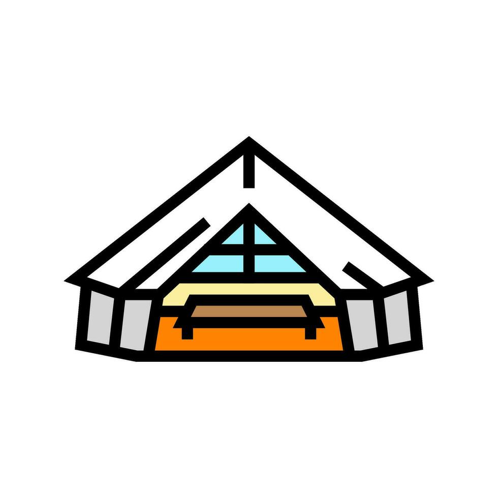 glamping tent camp color icon vector illustration