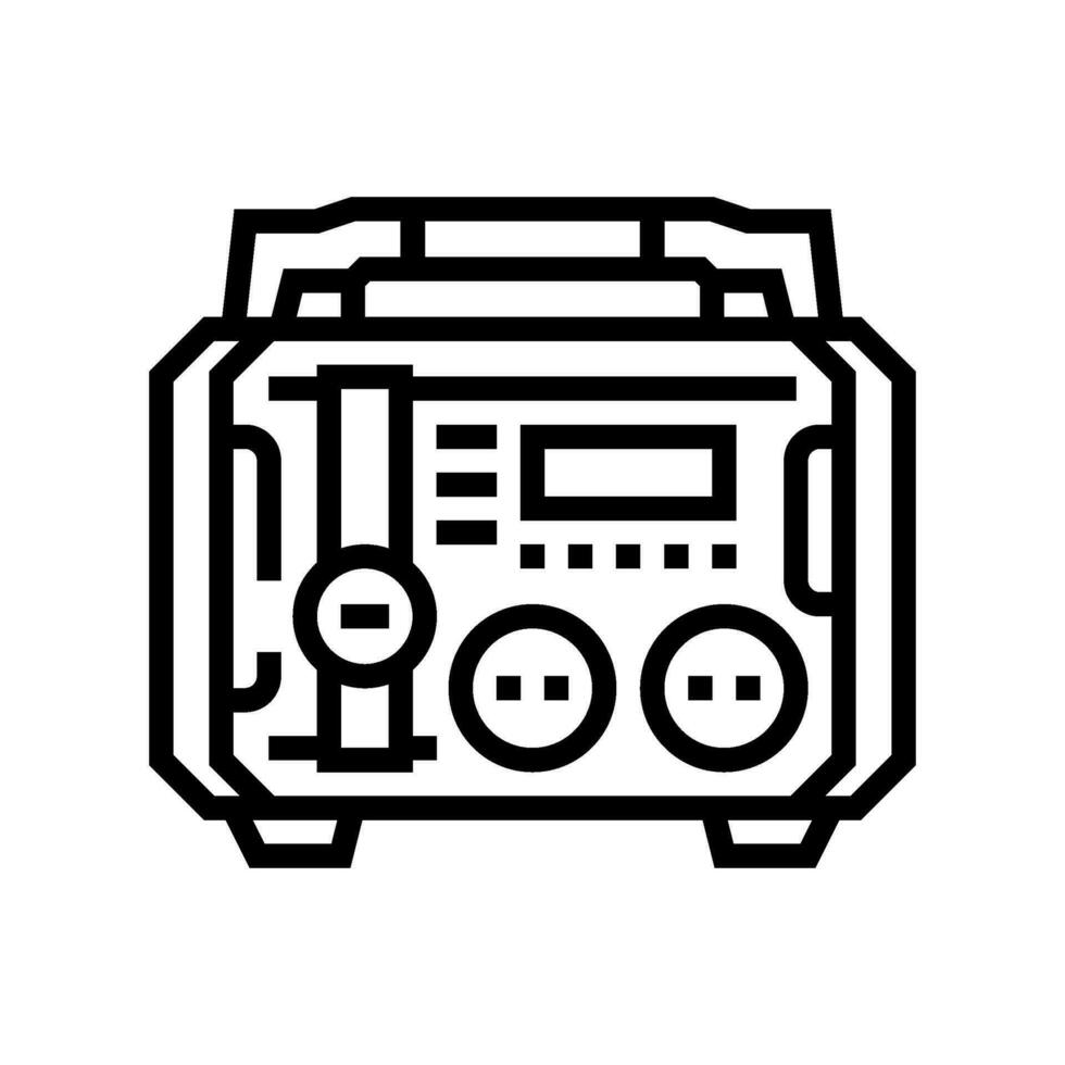 portátil poder generador línea icono vector ilustración