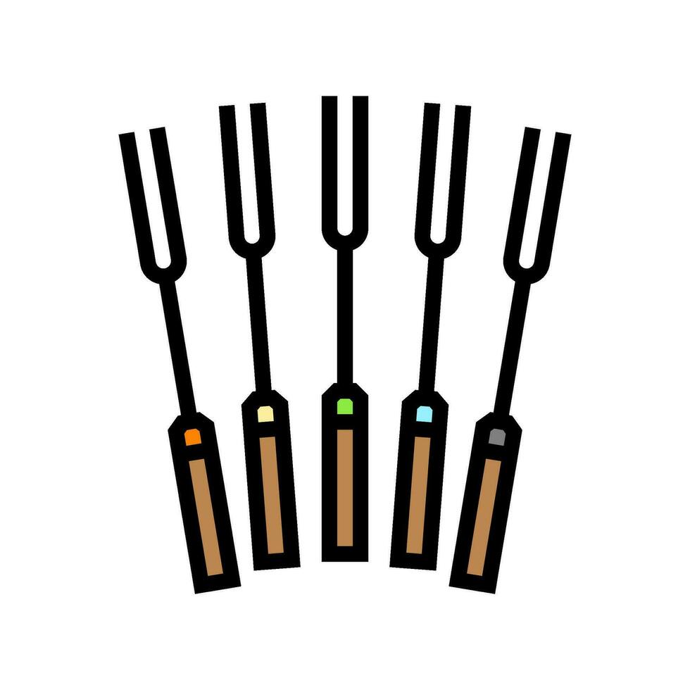 marshmallow roasting sticks color icon vector illustration