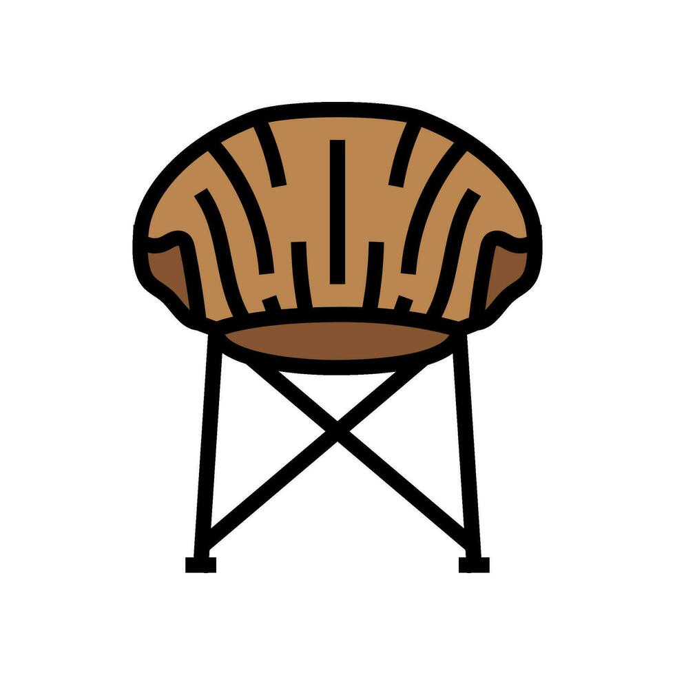 camping chair glamping color icon vector illustration