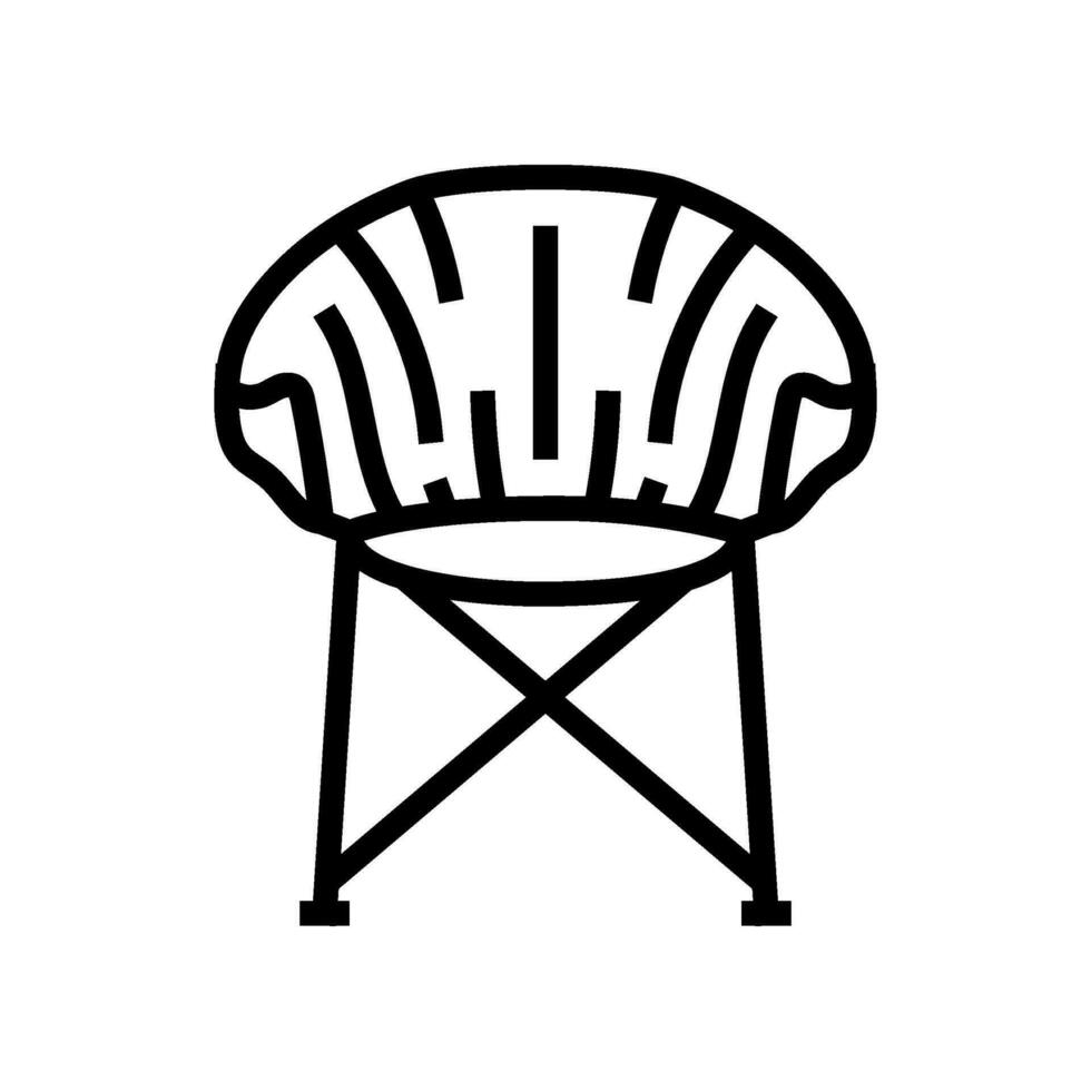 camping chair glamping line icon vector illustration