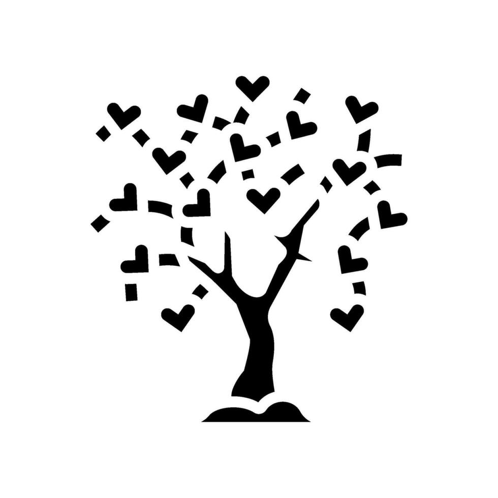 love tree glyph icon vector illustration