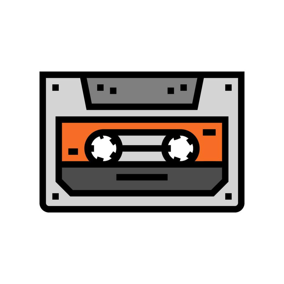 cassette tape retro music color icon vector illustration