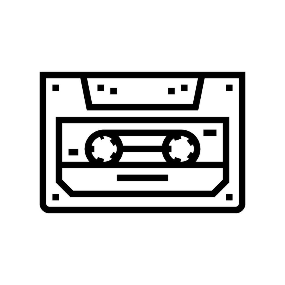 cassette tape retro music line icon vector illustration