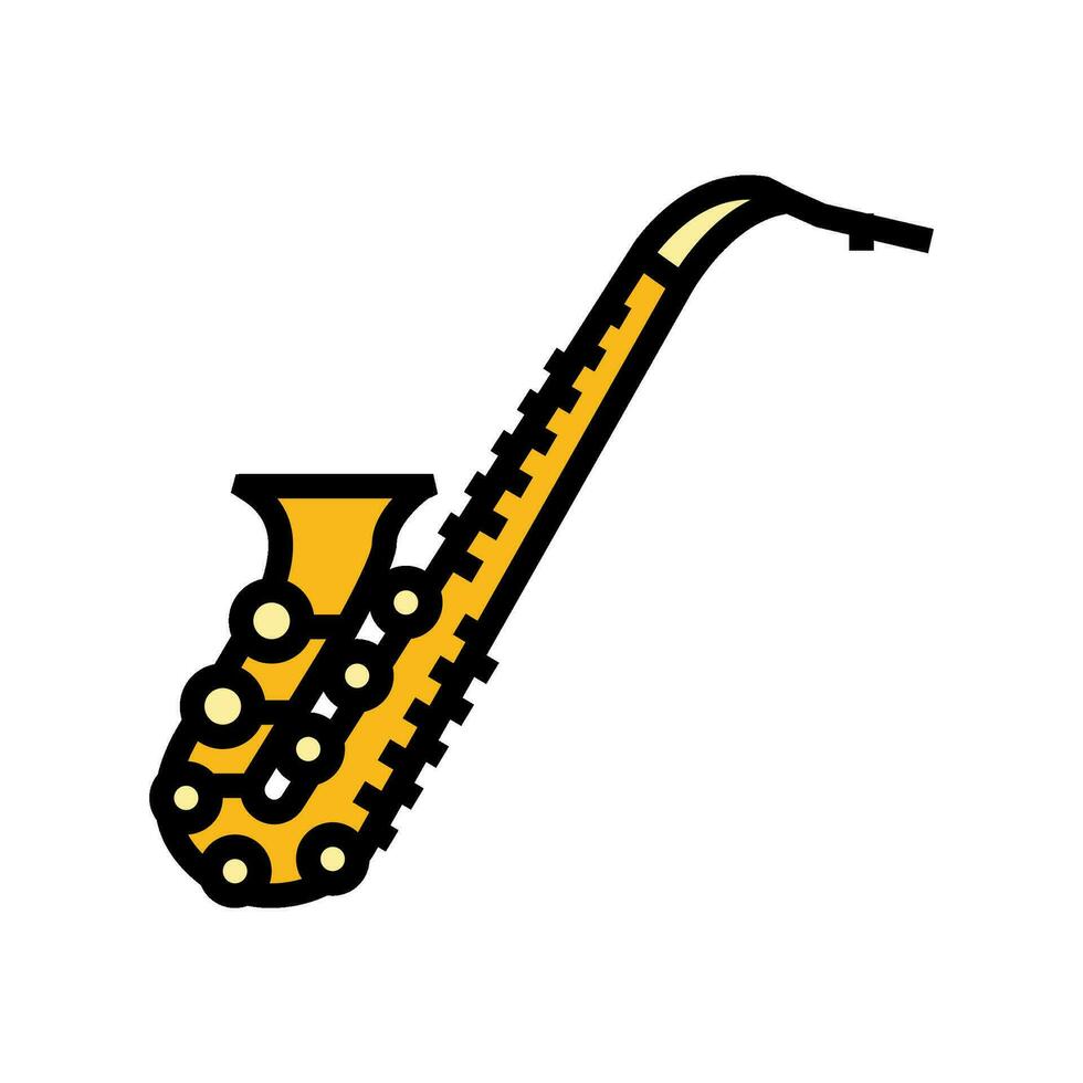 saxophone retro music color icon vector illustration