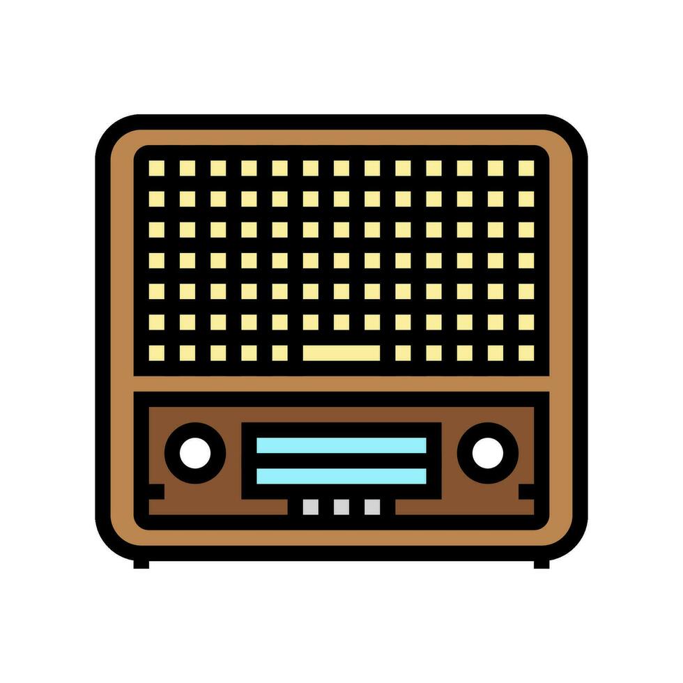 retro radio music color icon vector illustration