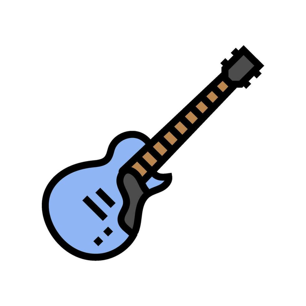 electric guitar retro music color icon vector illustration