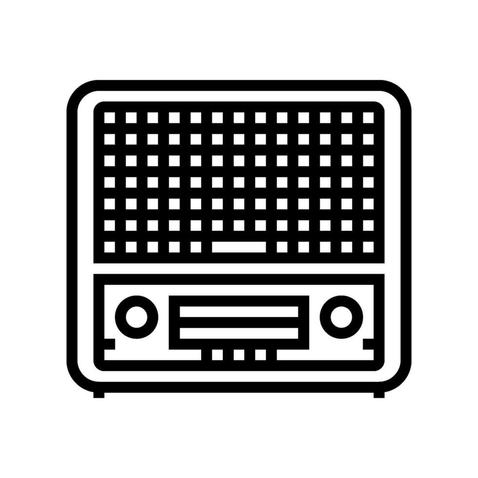 retro radio music line icon vector illustration