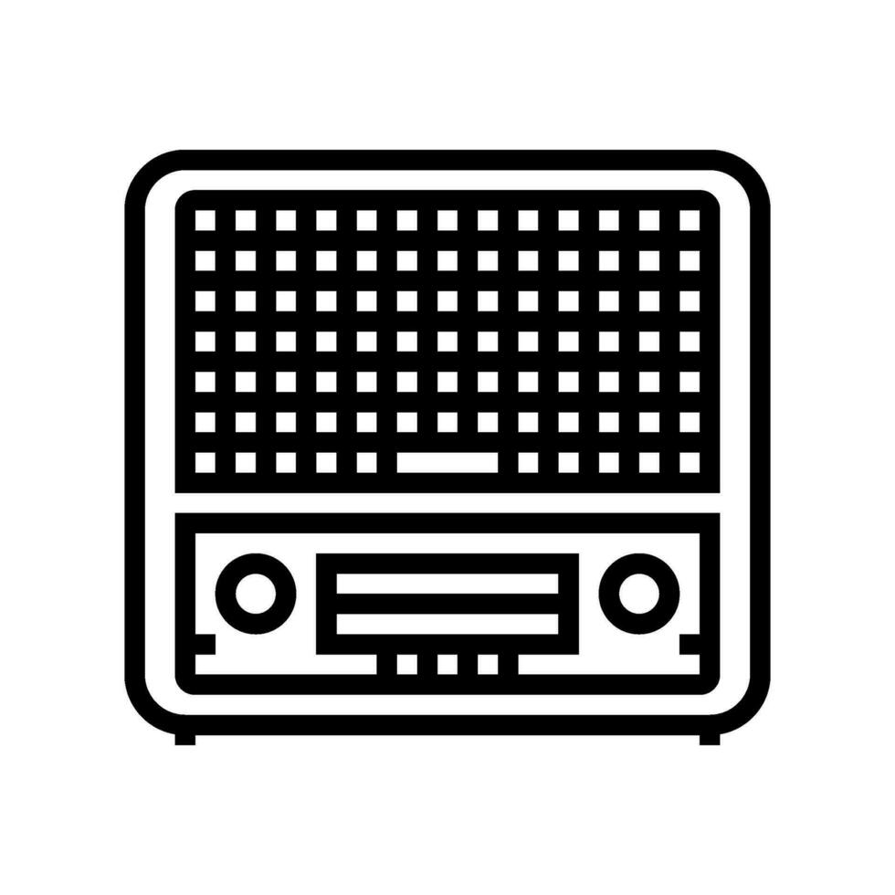retro radio music line icon vector illustration