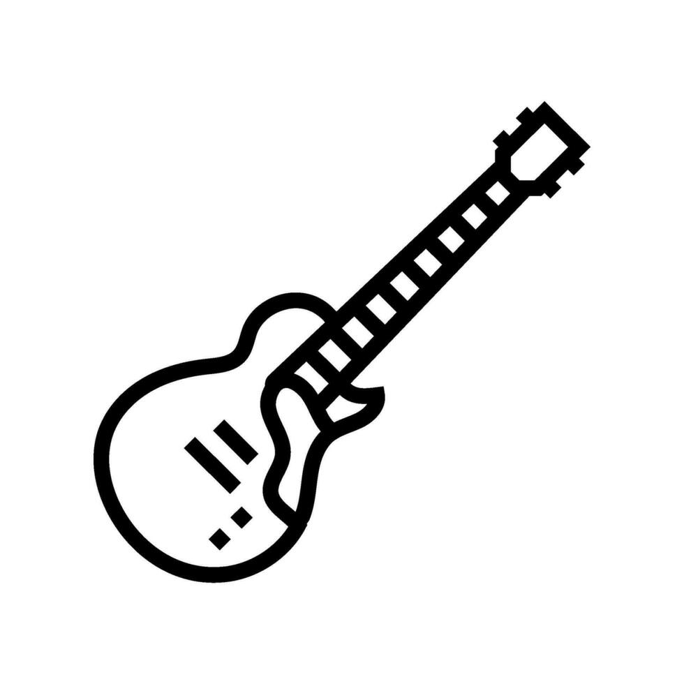 electric guitar retro music line icon vector illustration