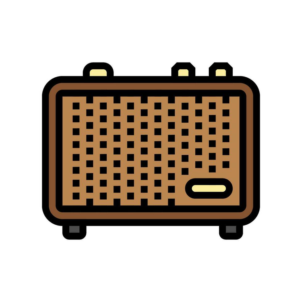 vintage speaker retro music color icon vector illustration