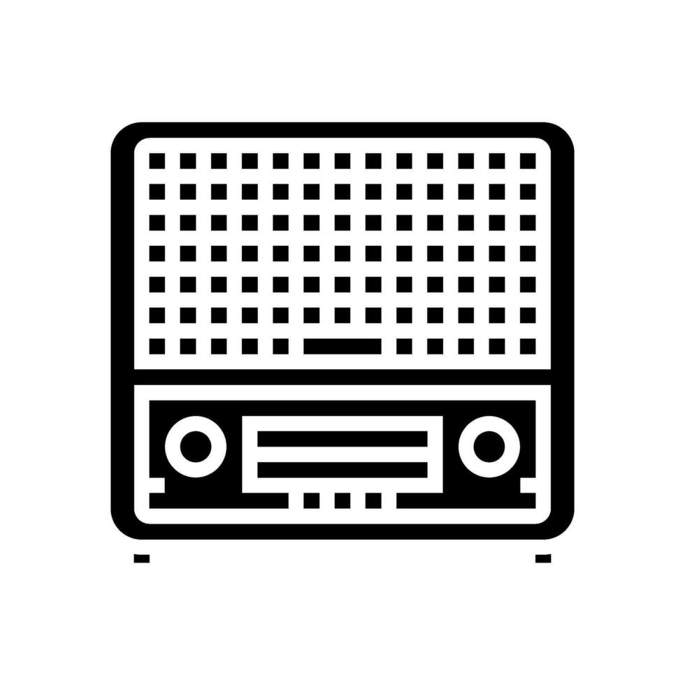 retro radio music glyph icon vector illustration