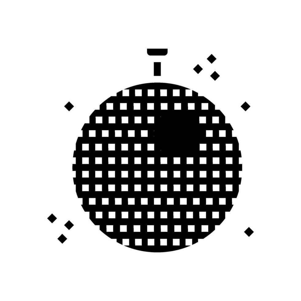 disco ball retro music glyph icon vector illustration