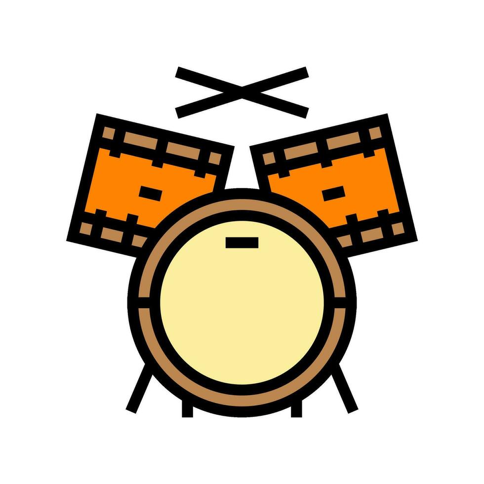 drum retro music color icon vector illustration