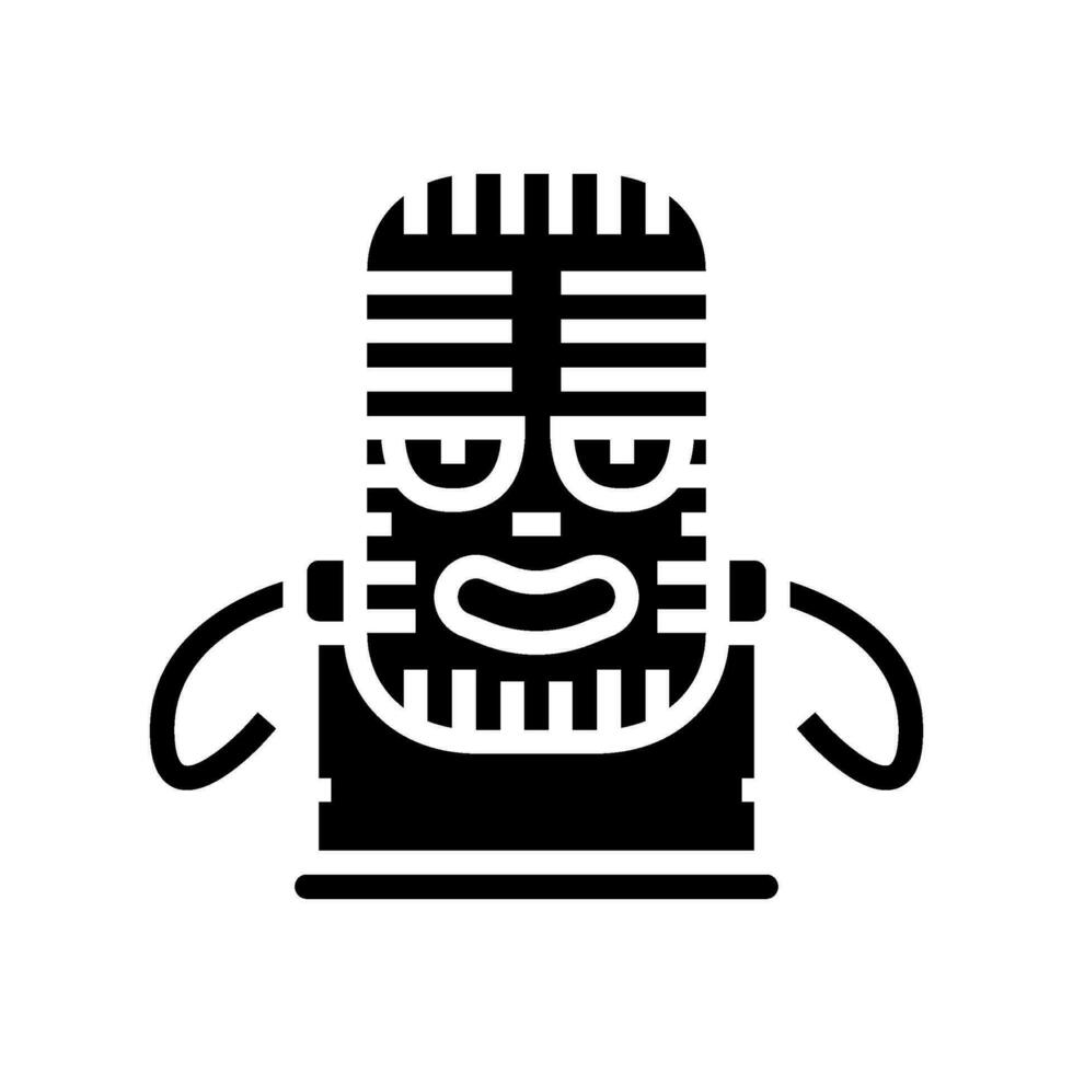 micrófono retro música personaje glifo icono vector ilustración