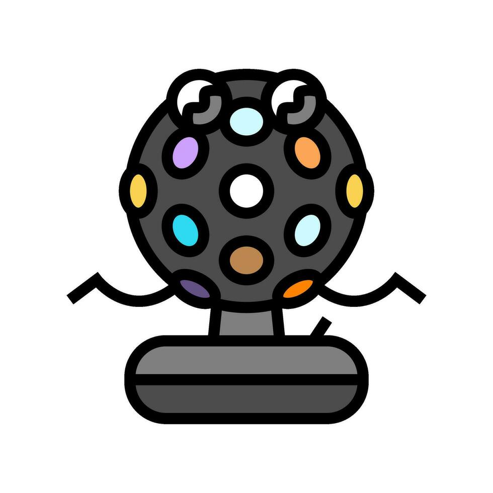 disco ball music retro character color icon vector illustration