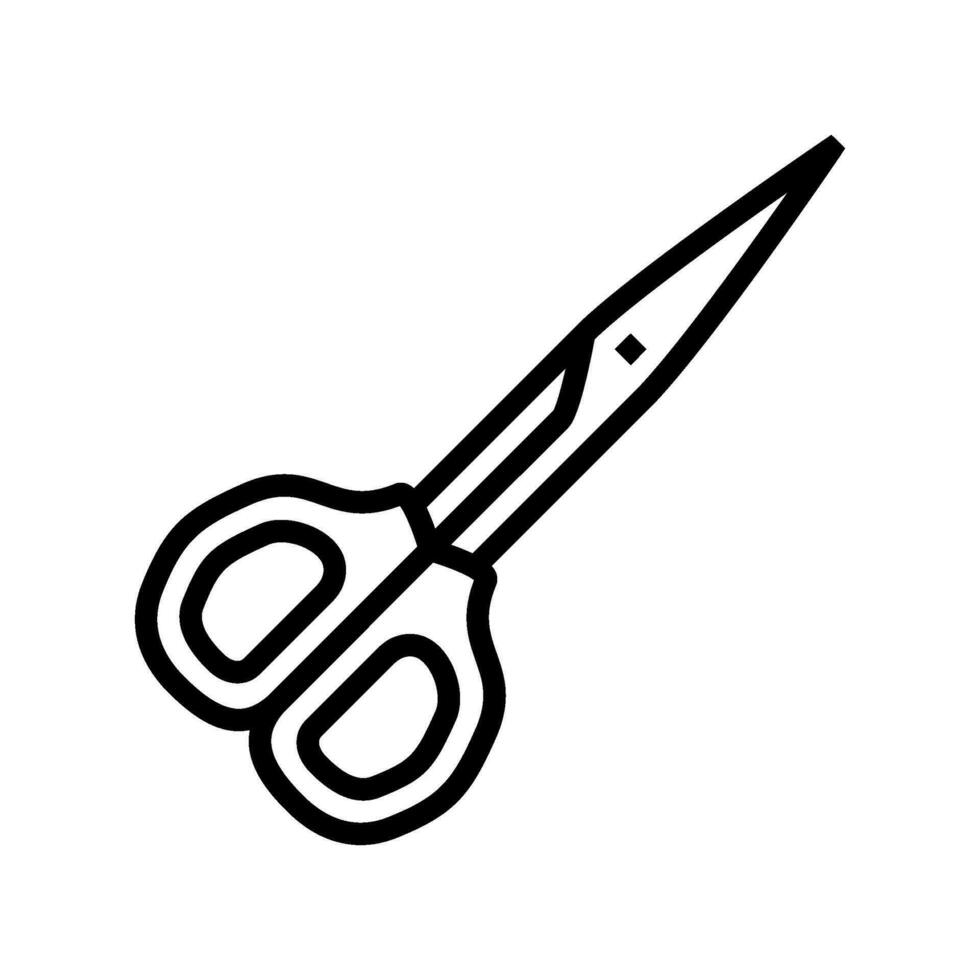 scissors embroidery hobby line icon vector illustration